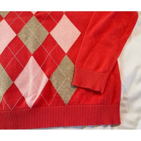 Izod Crewneck Sweater | Salmon Argyle - Picture 7 of 12